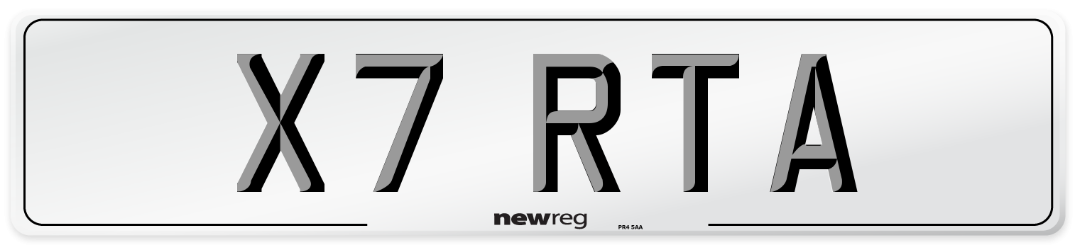 X7 RTA Number Plate from New Reg